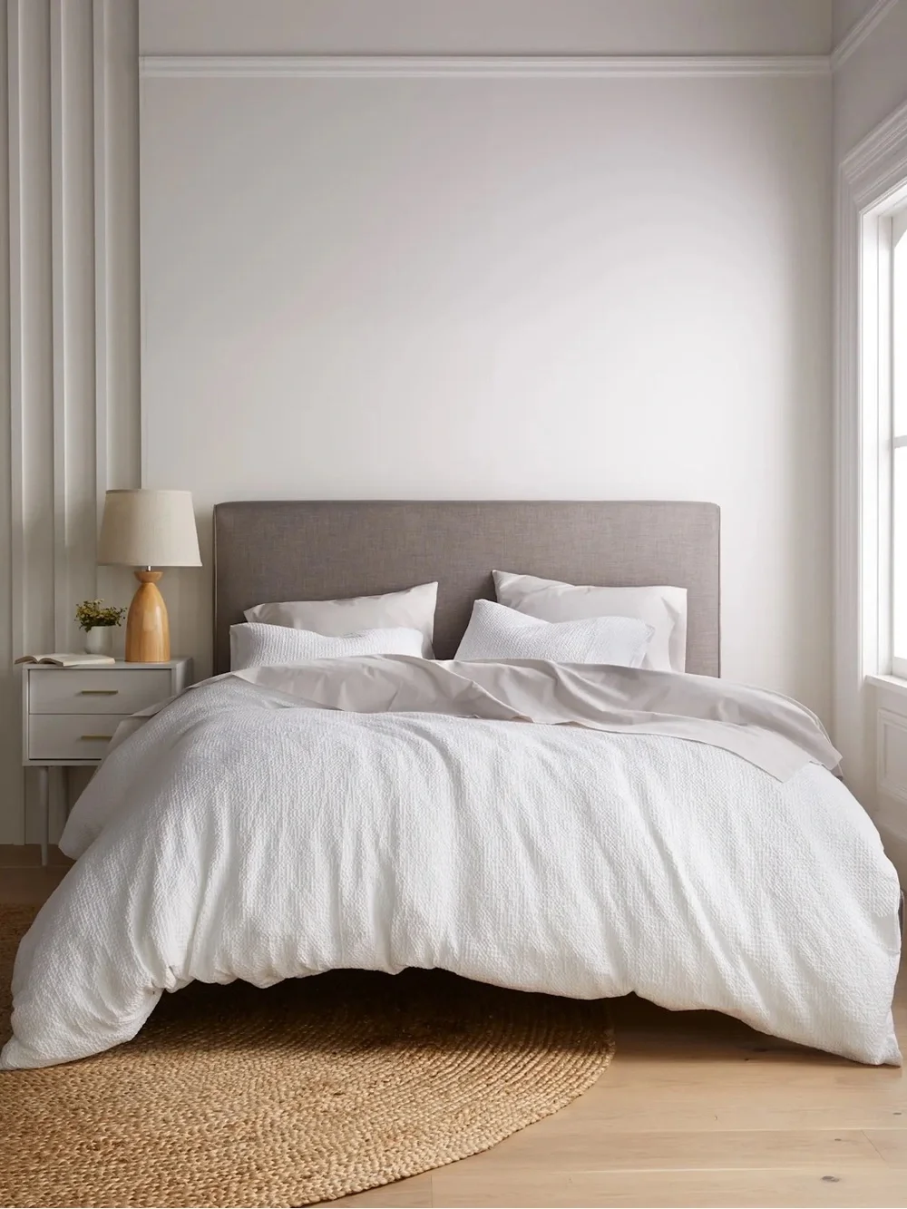 Quince Organic Luxe Honeycomb Duvet Cover White Size Full/Queen